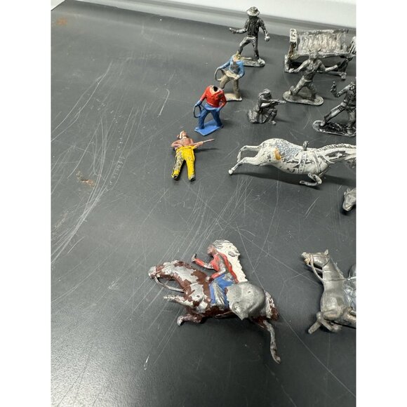 Pewter Lone Star Figures And Other Lead Western Figures COWBOYS INDIANS - Picture 5 of 14
